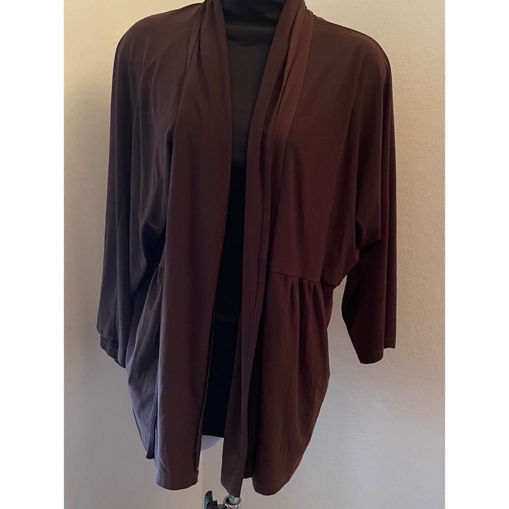 Suzie in the City Brown Open Front Cardigan Babydoll Empire Waist‎ Womens 2X USA